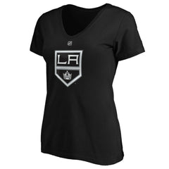 Quinton Byfield Los Angeles Kings Fanatics Women's Authentic Stack Name & Number V-Neck T-Shirt - Black T-shirts
