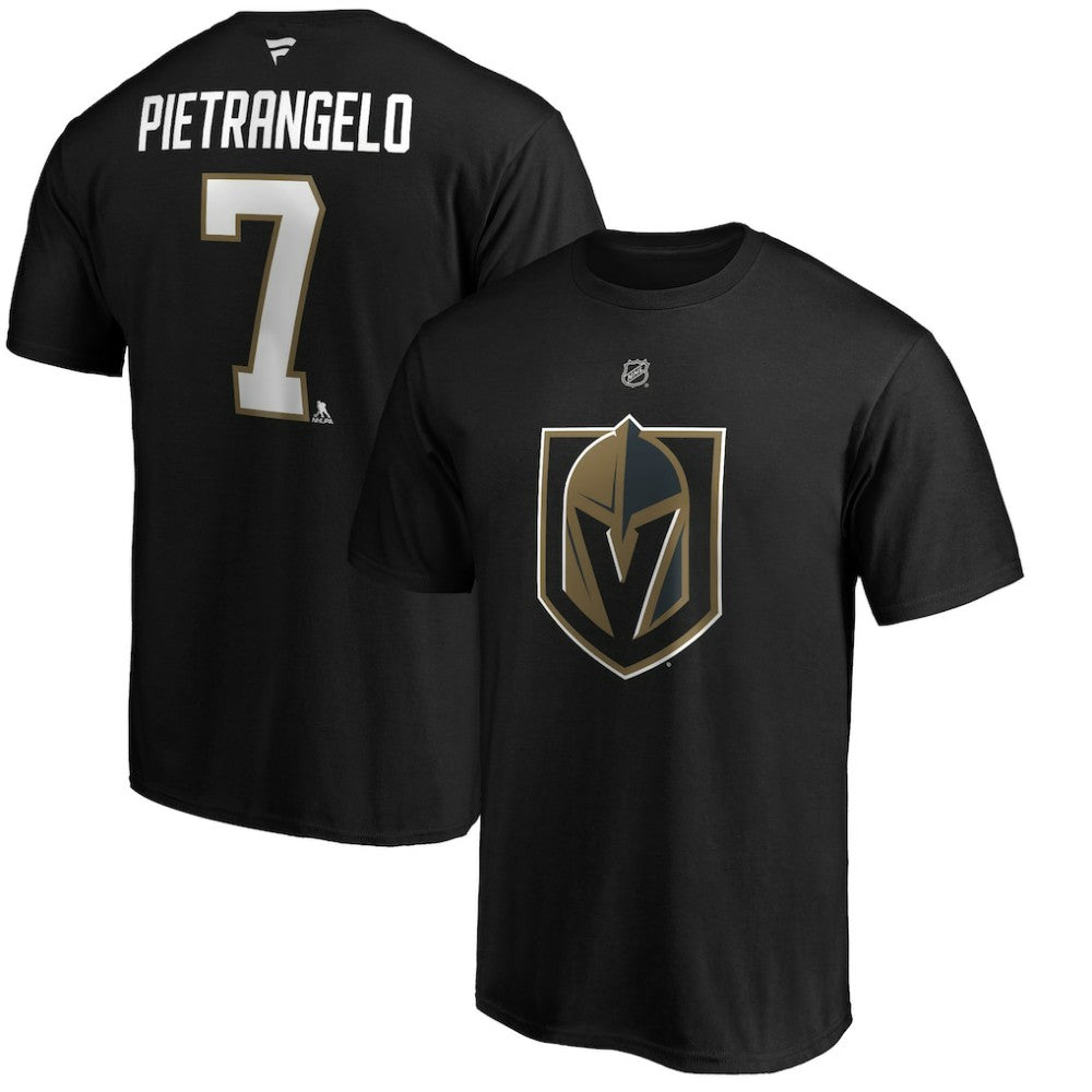 Alex Pietrangelo Vegas Golden Knights Fanatics Authentic Stack Name & Number T-Shirt - Black T-shirts