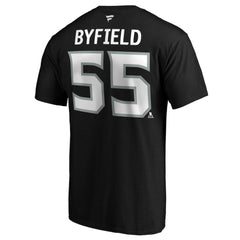 Quinton Byfield Los Angeles Kings Fanatics Authentic Stack Name & Number T-Shirt - Black T-shirts