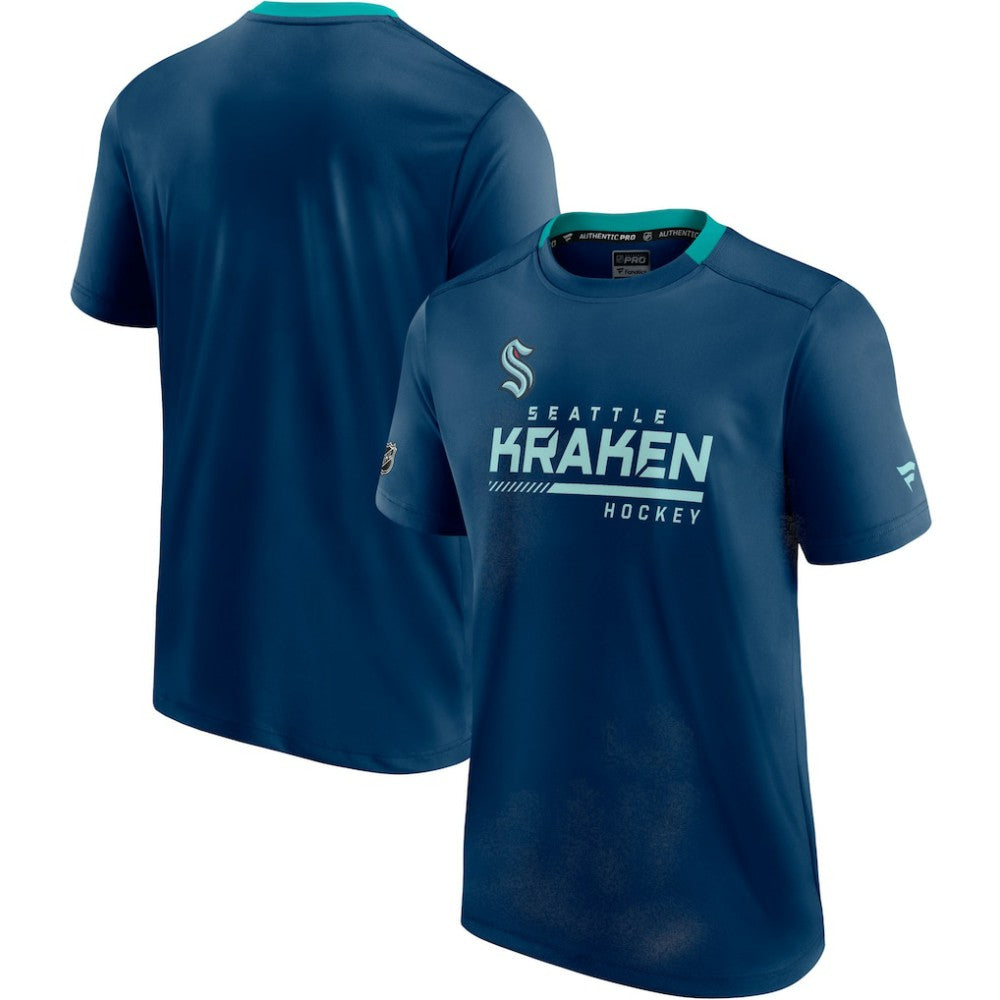 Seattle Kraken Fanatics Authentic Pro Locker Room T-Shirt - Deep Sea Blue T-shirts