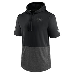 San Jose Sharks Fanatics Authentic Pro Travel and Training Short Sleeve Pullover Hoodie - Black Hoodies