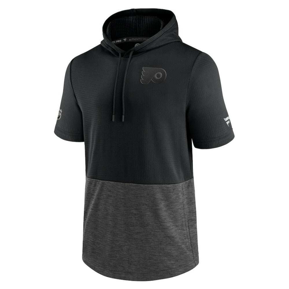 Philadelphia Flyers Fanatics Authentic Pro Travel and Training Short Sleeve Pullover Hoodie - Black Hoodies