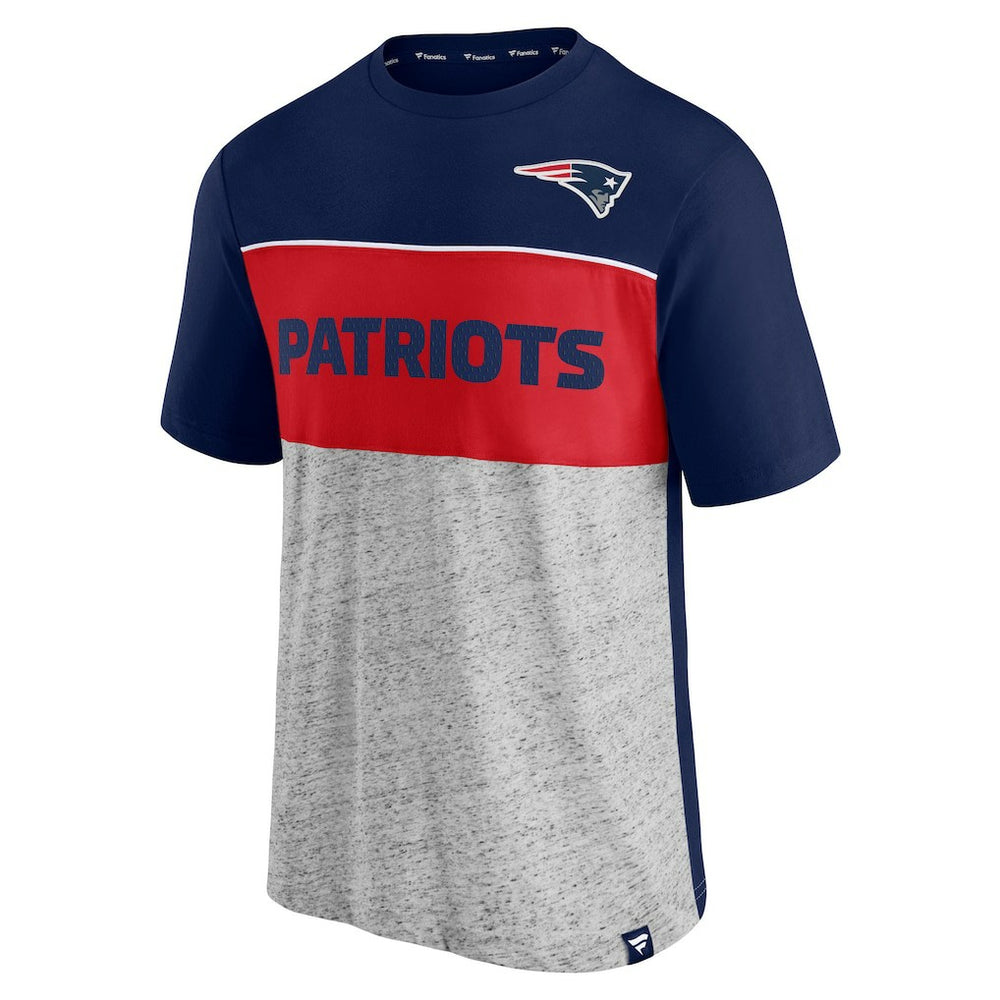 New England Patriots Colorblock T-Shirt - Navy/Heathered Gray outlet