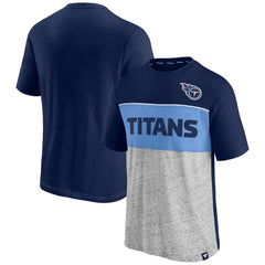 Tennessee Titans Colorblock T-Shirt - Navy/Heathered Gray cheap