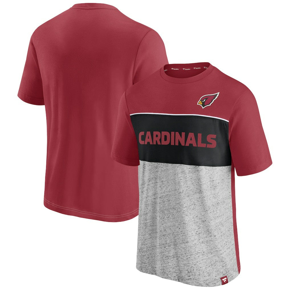 Arizona Cardinals Colorblock T-Shirt - Cardinal/Heathered Gray outlet