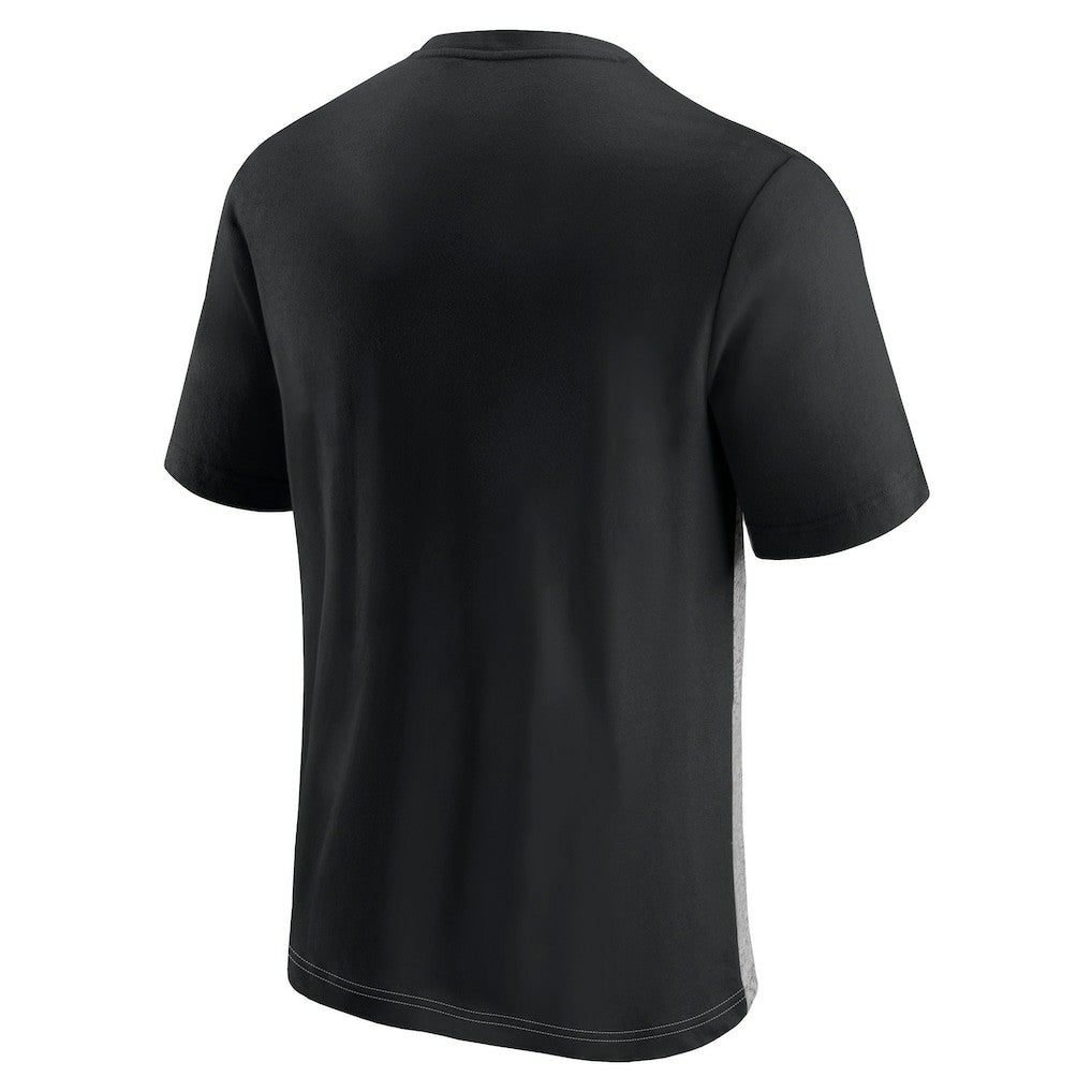 Atlanta Falcons Throwback Colorblock T-Shirt - Black/Heathered Gray on sale