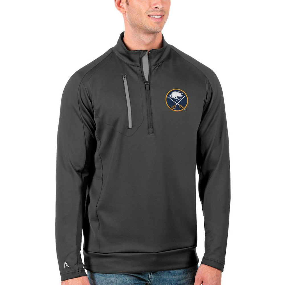 Buffalo Sabres Antigua Generation Quarter-Zip Pullover Jacket - Charcoal/Silver Pullover