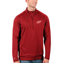 Detroit Red Wings Antigua Generation Quarter-Zip Pullover Jacket - Red Pullover