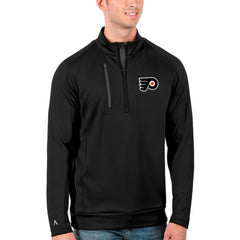 Philadelphia Flyers Antigua Generation Quarter-Zip Pullover Jacket - Black/Charcoal Pullover