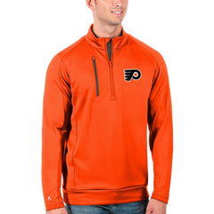 Philadelphia Flyers Antigua Generation Quarter-Zip Pullover Jacket - Orange/Charcoal Pullover
