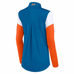 New York Mets Women's Authentic Fleece Quarter-Zip Jacket Royal/Orange