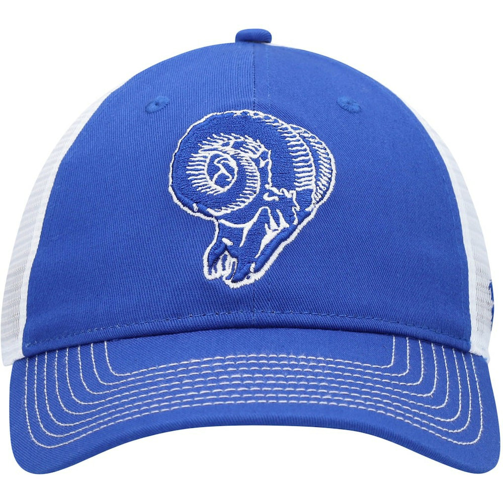 Los Angeles Rams Fundamental Vintage Trucker Unstructured Adjustable Hat - Royal/White on sale