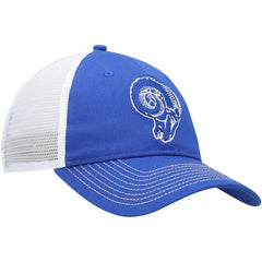 Los Angeles Rams Fundamental Vintage Trucker Unstructured Adjustable Hat - Royal/White on sale