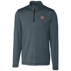 Cincinnati Bengals Cutter & Buck Holman Stripe Quarter-Zip Pullover Jacket - Heather Black online