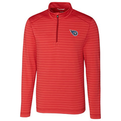 Tennessee Titans Cutter & Buck Holman Stripe Quarter-Zip Pullover Jacket - Heather Red outlet