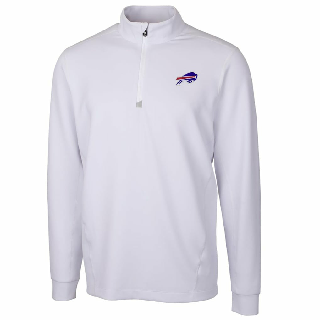Buffalo Bills Cutter & Buck Traverse Quarter-Zip Pullover Jacket - White for sale