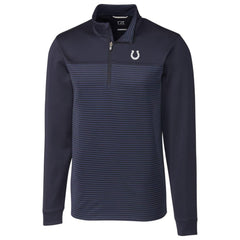 Indianapolis Colts Cutter & Buck Traverse Stripe Quarter-Zip Pullover Jacket - Navy for sale