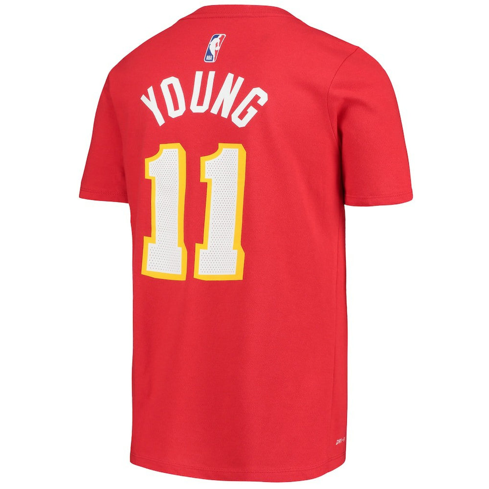 Trae Young Atlanta Hawks Youth Logo Name & Number Performance T-Shirt - Red discount