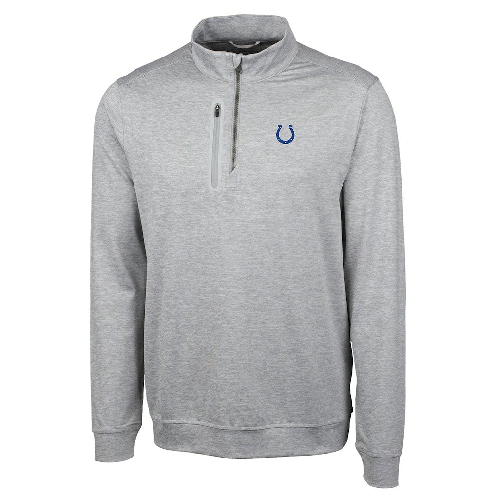 Indianapolis Colts Cutter & Buck Big & Tall Stealth Quarter-Zip Pullover Jacket - Heather Gray sale