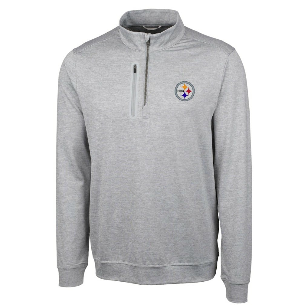 Pittsburgh Steelers Cutter & Buck Big & Tall Stealth Quarter-Zip Pullover Jacket - Heather Gray outlet