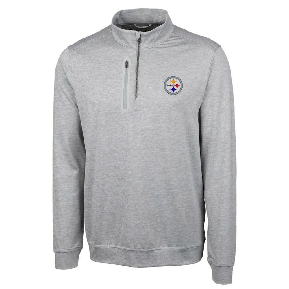 Pittsburgh Steelers Cutter & Buck Big & Tall Stealth Quarter-Zip Pullover Jacket - Heather Gray outlet