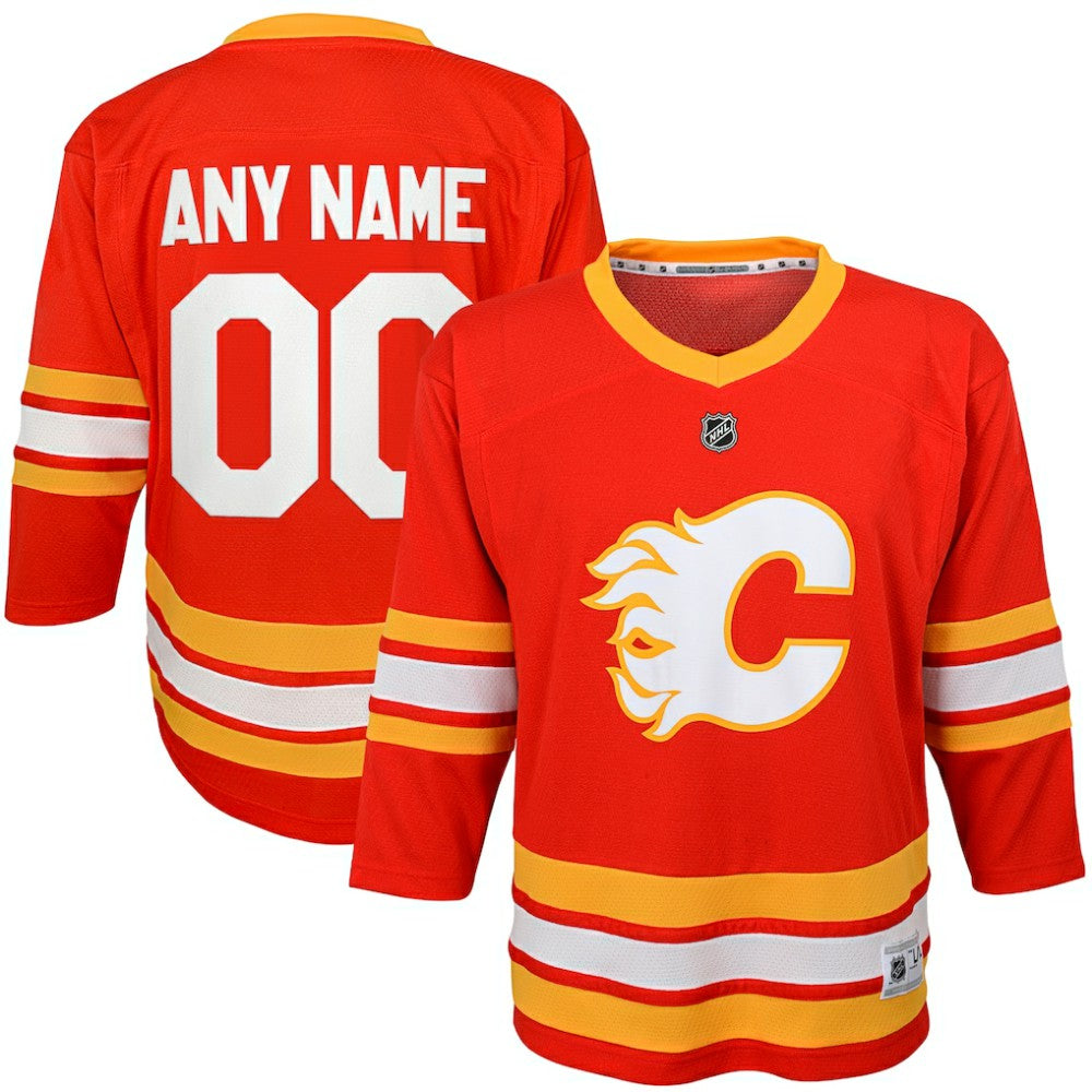 Calgary Flames Youth Home Replica Custom Jersey - Red Jerseys
