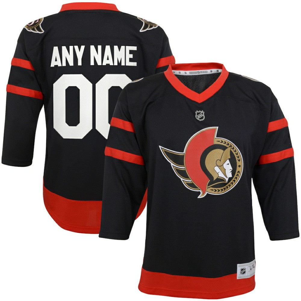 Ottawa Senators Youth Home Replica Custom Jersey - Black Jerseys