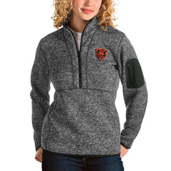 Chicago Bears Antigua Women's Bear Head Fortune Half-Zip Pullover Jacket - Heather Charcoal online