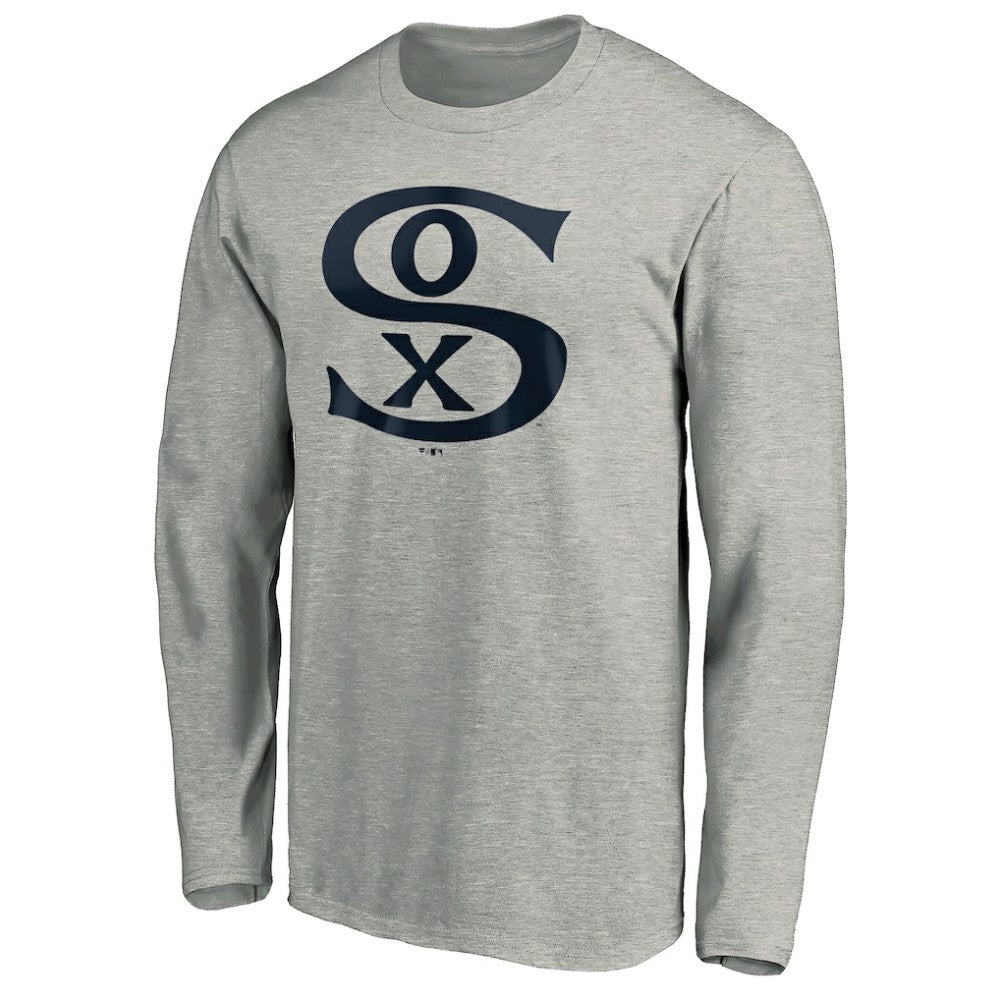 Chicago White Sox Cooperstown Collection Huntington Logo Long Sleeve T-Shirt Heathered Gray