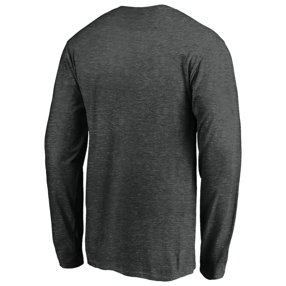 Detroit Tigers Cooperstown Collection Huntington Logo Long Sleeve T-Shirt Charcoal