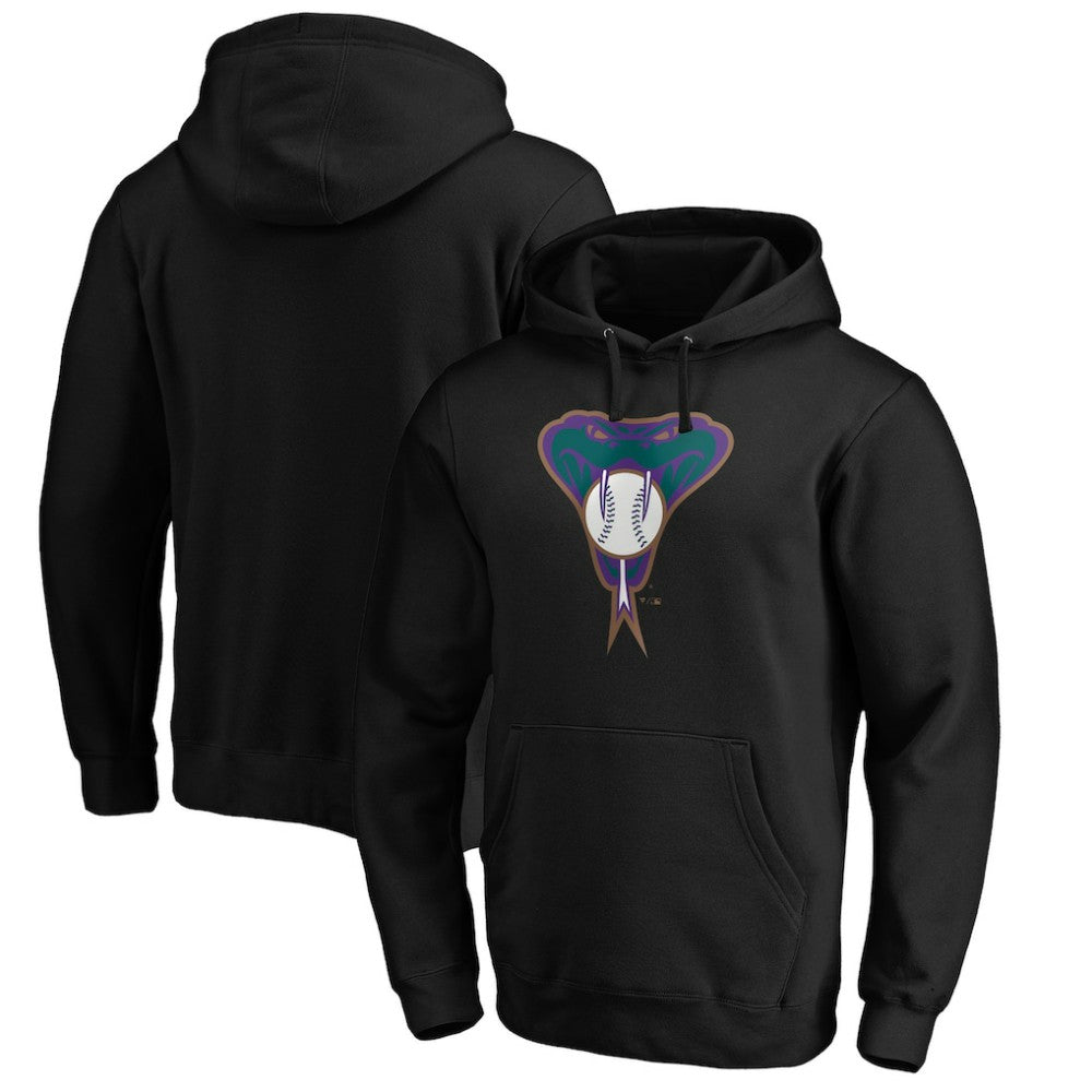Arizona Diamondbacks Cooperstown Collection Huntington Logo Fitted Pullover Hoodie Black