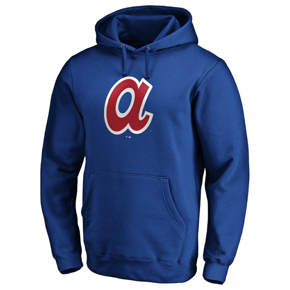 Atlanta Braves Cooperstown Collection Huntington Logo Fitted Pullover Hoodie Royal