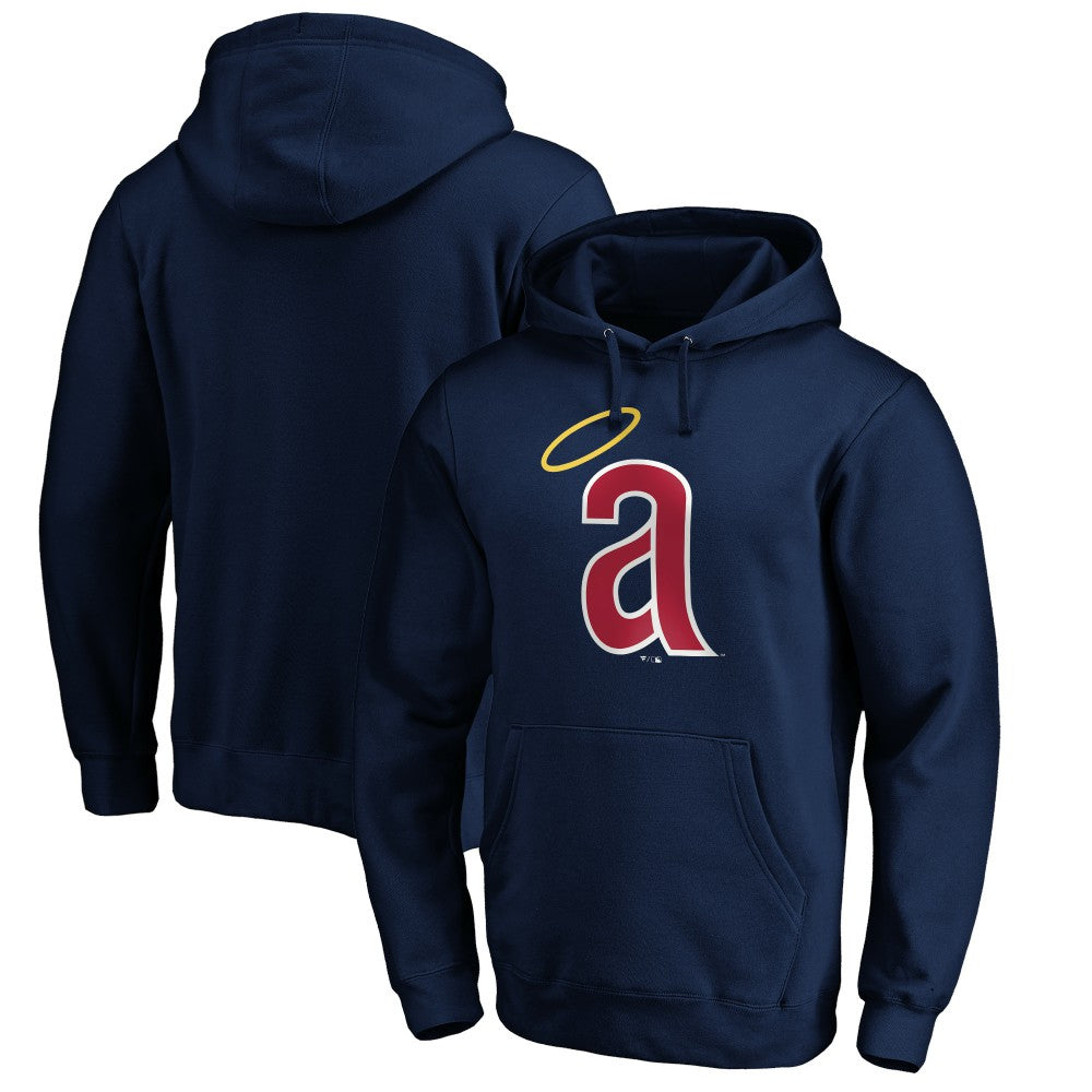 California Angels Cooperstown Collection Huntington Logo Fitted Pullover Hoodie Navy