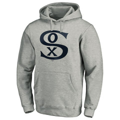 Chicago White Sox Cooperstown Collection Huntington Logo Fitted Pullover Hoodie Heather Gray