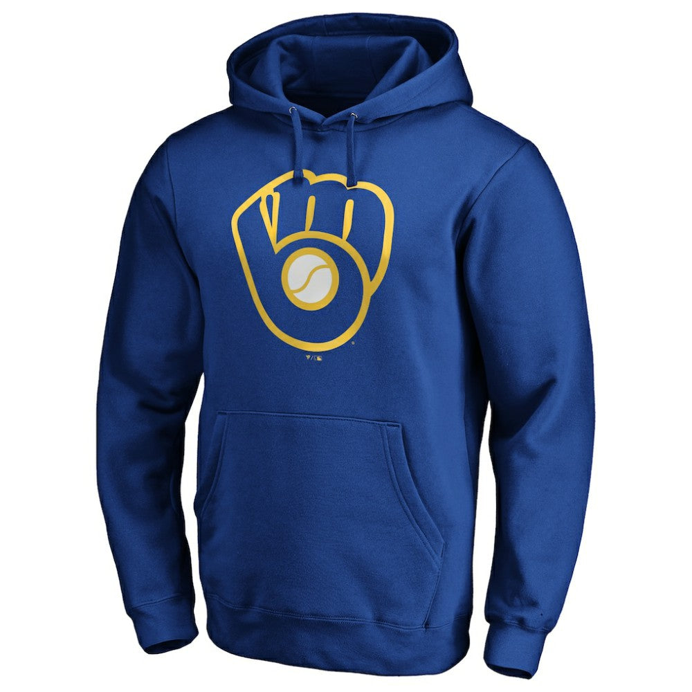 Milwaukee Brewers Cooperstown Collection Huntington Logo Fitted Pullover Hoodie Royal