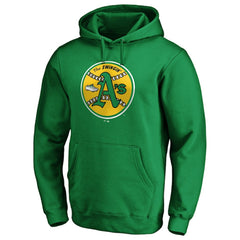 Oakland Athletics Cooperstown Collection Huntington Logo Fitted Pullover Hoodie Kelly Green