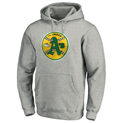 Athletics Cooperstown Collection Huntington Logo Fitted Pullover Hoodie Heather Gray