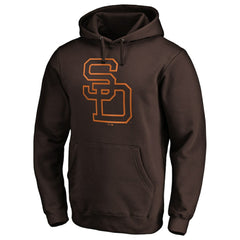 San Diego Padres Cooperstown Collection Huntington Logo Fitted Pullover Hoodie Brown