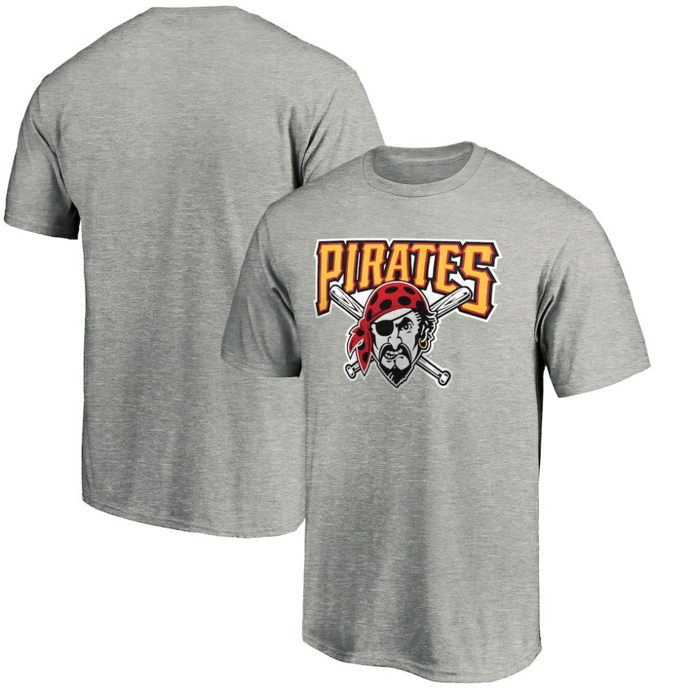 Pittsburgh Pirates Cooperstown Collection Huntington Logo T-Shirt Heathered Gray