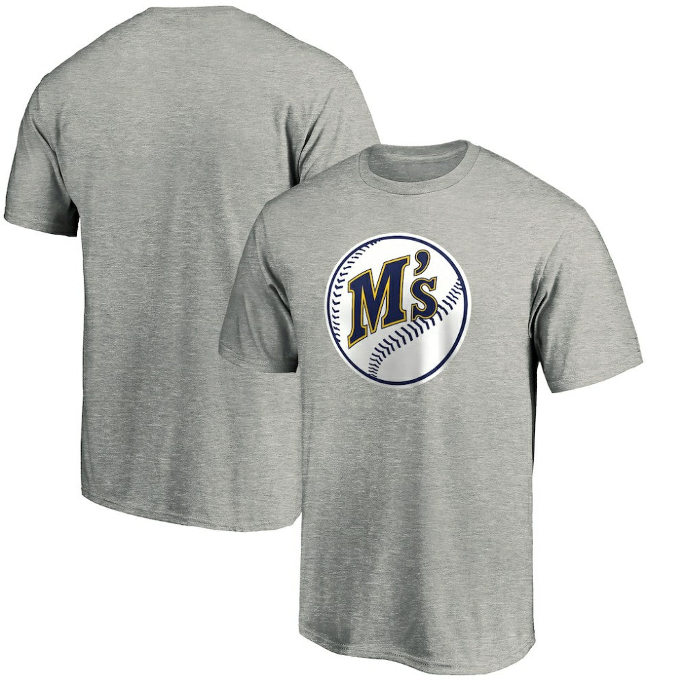 Seattle Mariners Cooperstown Collection Huntington Logo T-Shirt Heathered Gray