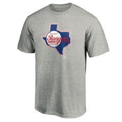 Texas Rangers Cooperstown Collection Huntington Logo T-Shirt Heathered Gray