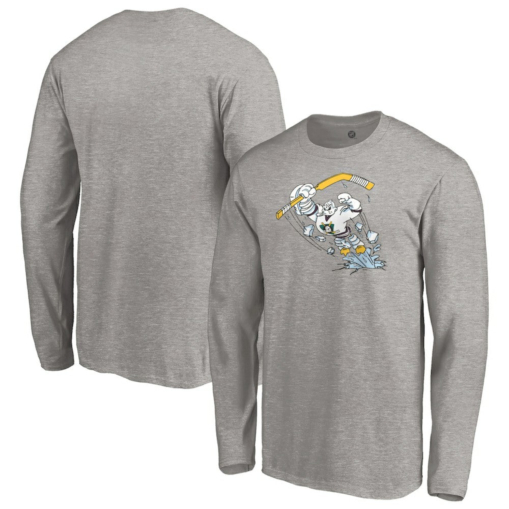 Anaheim Ducks Special Edition Primary Logo Long Sleeve T-Shirt - Heather Gray T-shirts