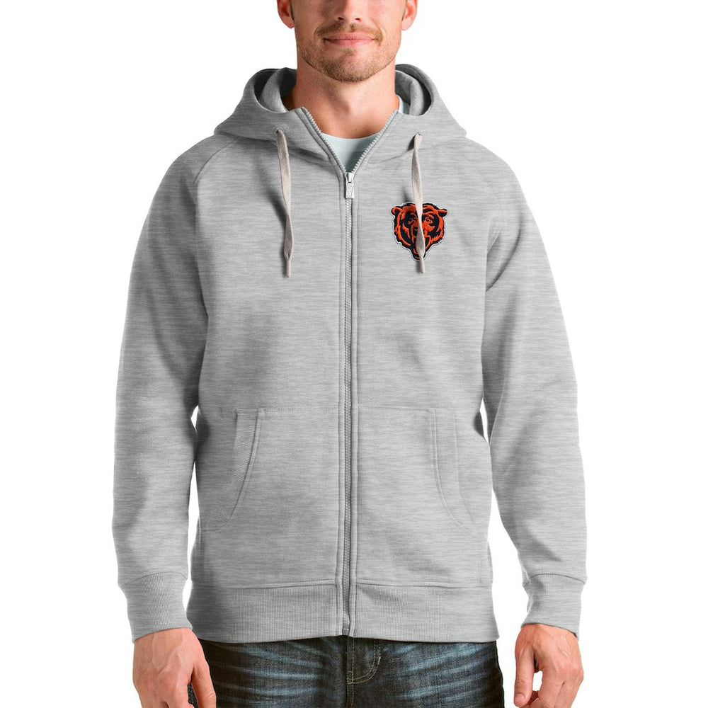 Chicago Bears Antigua Bear Head Victory Full-Zip Hoodie - Heather Gray sale