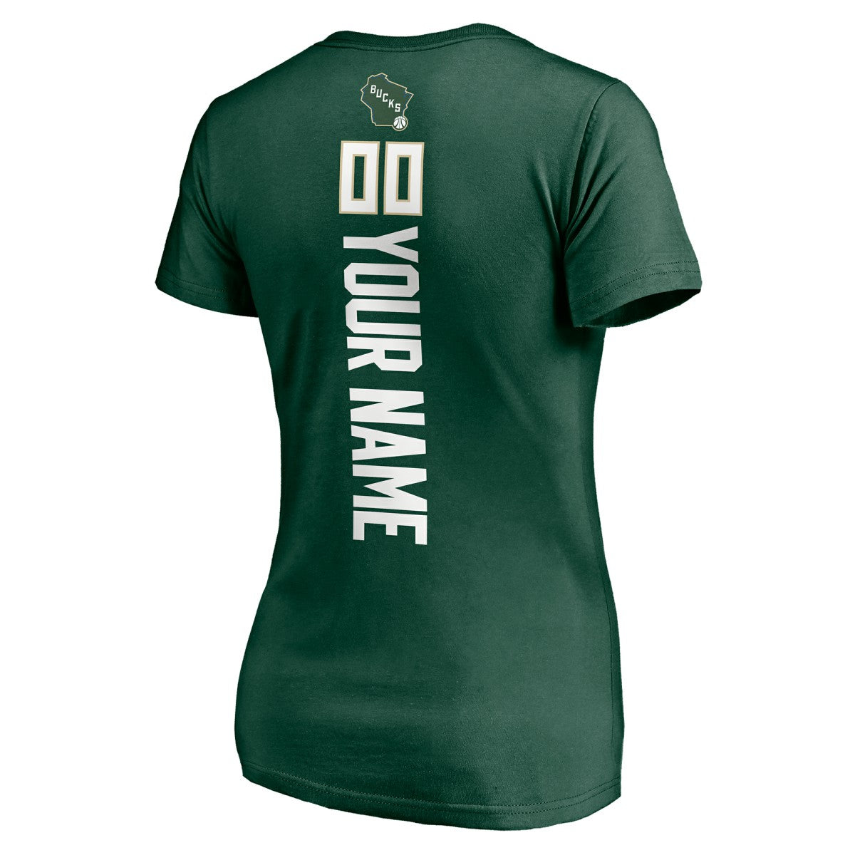Milwaukee Bucks Women's Playmaker Personalized Name & Number V-Neck T-Shirt - Hunter Green shop