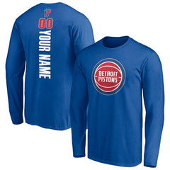 Detroit Pistons Playmaker Personalized Name & Number Long Sleeve T-Shirt sale - Blue outlet
