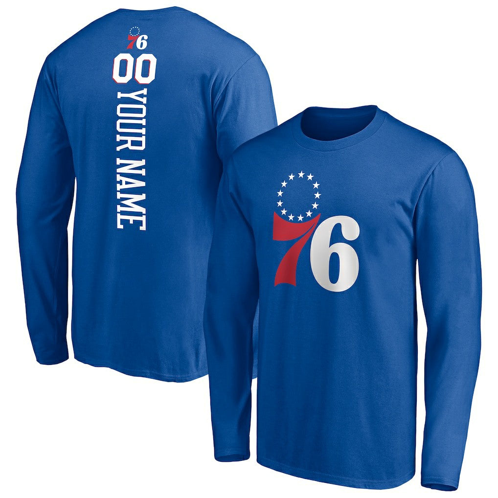 Philadelphia 76ers Playmaker Personalized Name & Number Long Sleeve T-Shirt sale - Royal sale