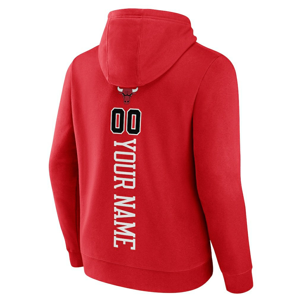 Chicago Bulls Playmaker Personalized Name & Number Pullover Hoodie - Red for sale