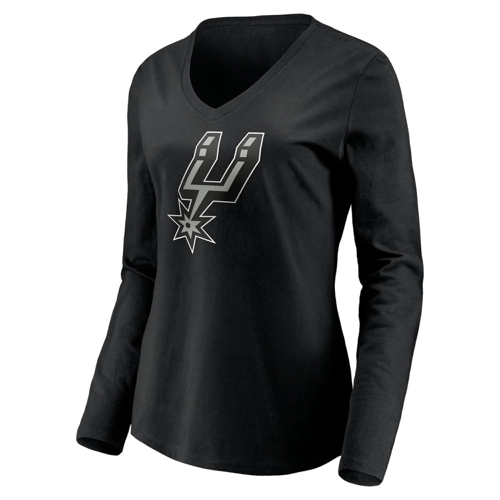 San Antonio Spurs Women's Playmaker Personalized Name & Number Long Sleeve V-Neck T-Shirt - Black shop