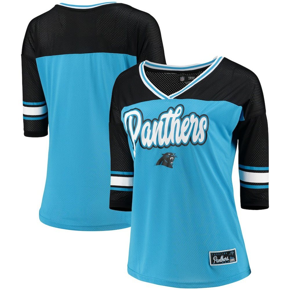 Carolina Panthers 5th & Ocean by New Era Women's Mesh Long Sleeve T-Shirt - Blue discount