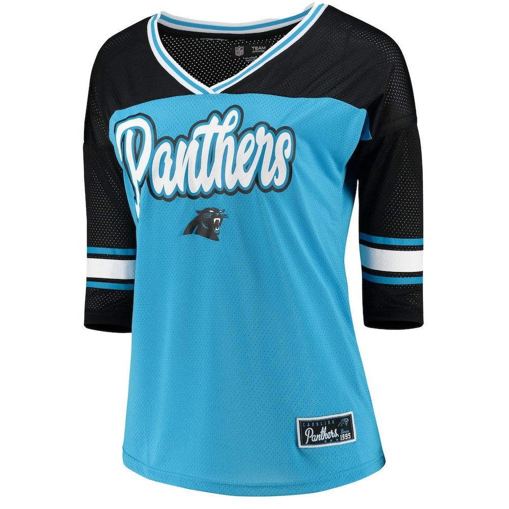 Carolina Panthers 5th & Ocean by New Era Women's Mesh Long Sleeve T-Shirt - Blue discount